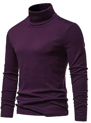 Maglioni Morbidi Collo Alto Uomo Autunno E Inverno Manica Lunga Felpa Interna Cardigan Maglia Maglione Morbido Caldo Outwear Casual Cappotto, Viola, S