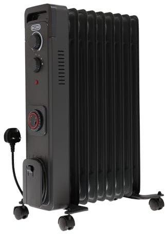 ECOSO Finn 2000W Anthracite UK Plug WiFi Oil Filled Electric Radiator - 620mm x 240mm