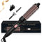 Thermal Brush 32 mm, UKLISS Hot Brush 3 in 1-392°F Hair Volumizer Curl Styler, Travel Hair Straightener, Compact Heated Brushes for Hairstyles, User-Friendly, Double Voltage (Black Rose)
