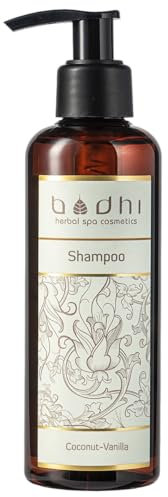 Bodhi® Natürliches Shampoo Kokosnuss Vanille 200 ml - für die Regeneration der Haare und Befeuchtung der Kopfhaut/Vegan & 99% natürlich