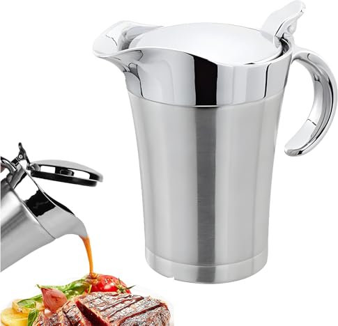 Sosierre,Sauciere Mit Deckel,sauciere Edelstahl,Soßenschüssel Mit Griff Für Soße,mit Deckel, Für Servieren Von Soße,Vanillesoße,Sahne,Soße