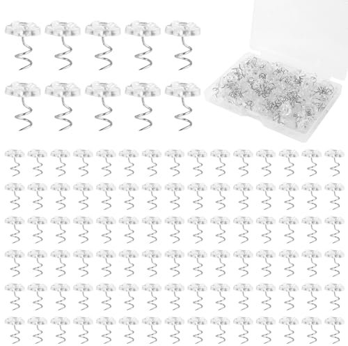 100 Stück Bettrocknadeln, Polsterdrehnadeln Bettrockhalter Oder Verschlüsse Drehnadeln mit Transparenten Köpfen für Feste Bettrock Sofabezüge Stoffbezüge Dekorative Nägel