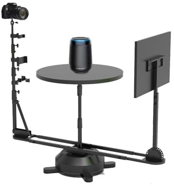 QFGain Drehtisch FüR Professionelle Fotografie, Einstellbarer Aufnahmewinkel, Kamera-Spinner, Tragbare Video-Drehplattform, Panorama-Fotokabine, 360°-Drehkameratisch,Manual