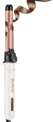 Automatischer Lockenstab, Scdom Global Voltage Rotierender Lockenstab mit Klemme, 5 Heizstufen, 360° Drehbares Netzkabel, Automatisch Rotierender Automatischer Reset-Funktion für Kurzes Haar (26 MM)
