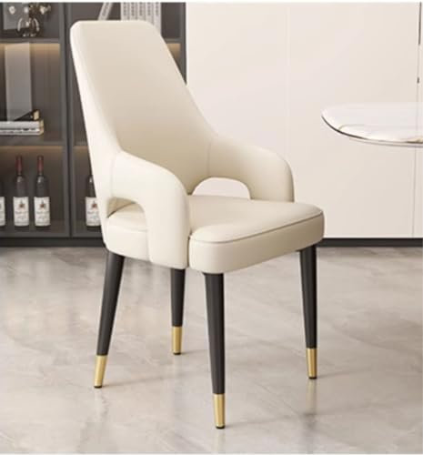 Moderne Ledersessel Set mit Metallbeinen, stilvolle Stühle für Wohnzimmer, Schlafzimmer und Büro, 4 Stück
