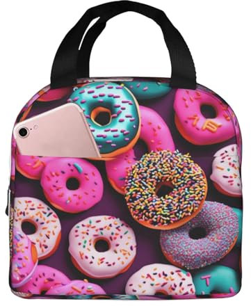 TTIGLHOH Donut-Lunchbox für Männer und Frauen, wiederverwendbare Lunchtasche für Erwachsene für Büro