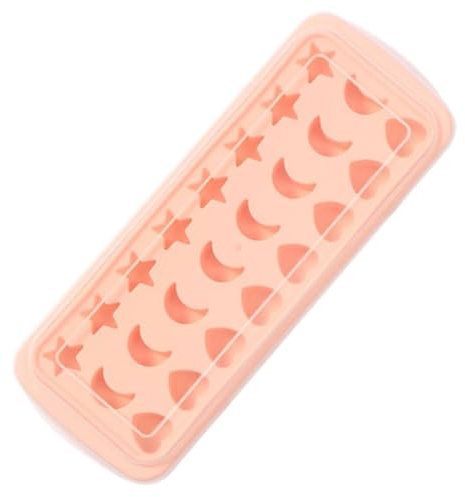Food Grade Silicone Ice Tray - Leakproof Lid & Star/Moon/Heart Shapes | BPA-Free, Dishwasher Safe