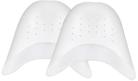 Veemoon Silicone Zehenschutz Ballett Spitzenschuhe Gel Pads mit Löchern Weiche Silikon-einlegesohlen für High Heels Schmerzlindernd Strapazierfähig Weiß Atmungsaktiv