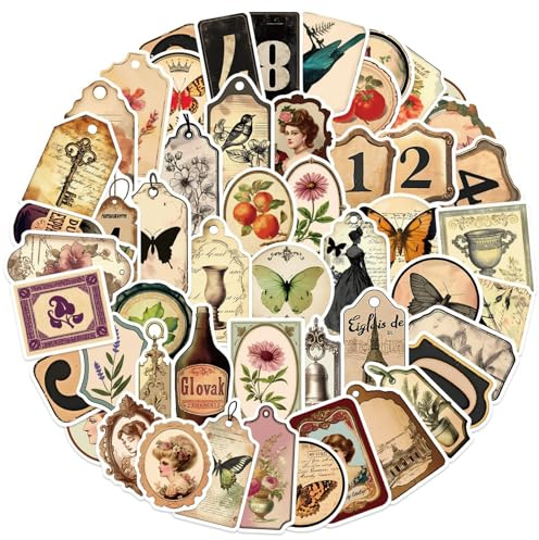 Oxxggkao 50 Stück Cartoon Aufkleber Wiederverwendbar Selbstklebende Aufkleberbögen Geeignet Für Notebook Handy Laptop Zubehör Dekorationen Vintage Aufkleber Set