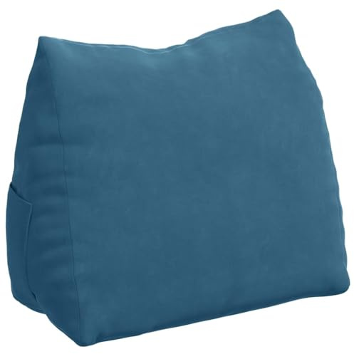 vidaXL Rückenkissen Blau 60 x 20 x 50 cm Cordstoff, Wohnzimmer, Moderne samtige Kissen, abnehmbares Rückenkissen, Sitzmöbel, Relax-Deko, Füllmaterialien