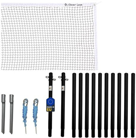Clever Leon Volleyball Netz Set - Beachvolleyball - Badminton - Tennis, Feldlinien 6×12 m Parent