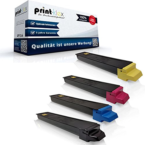 4X Print-Klex Tonerkartuschen kompatibel für Kyocera TASKalfa2551ci TK8325 TK 8325 TK8325K TK8325C TK8325M TK8325Y Schwarz Blau Rot Gelb - Office Line Serie
