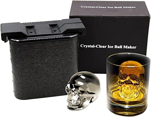 MALAYAS-Kristallklarer-Eiskugel-Ersteller,Crystal Clear Ice Diamond Cube Maker,Jumbo-Eisbälle,Crystal Transparent Riesen Diamant Eiswürfelform Ideal für Whiskey Wein,Cocktails und Getränke(Schädel)