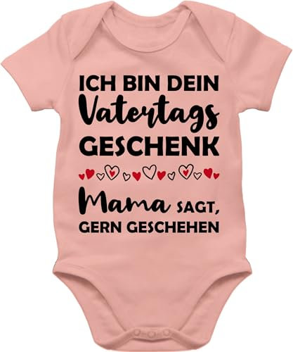Baby Body Junge Mädchen - Geschenk zum Vatertag - Ich bin dein Vatertagsgeschenk Mama sagt, gern geschehen - 3/6 Monate - Babyrosa - vatertagsbody papatagsgeschenk sohn strampler dad baby-kleidung