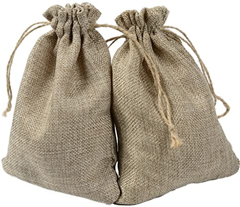 Egurs Jutesäckchen mit Kordelzug 10 Stück 15 x 20 cm Groß Jutesack Jutebeutel Geschenk Taschen für Adventskalender Schmuck Gastgeschenke Hochzeit und DIY Handwerk 15 * 20cm