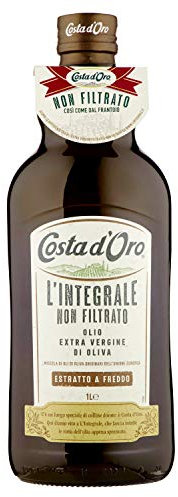 Costa d'Oro l'Integrale Olio Extra Vergine di Oliva Non Filtrato Naturale, 1000ml