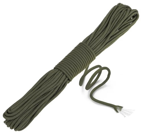 COM-FOUR® Paracord Schnur Ø 4 mm, 25 m - Seil mit 7 Kern Strängen für Boot, Camping, Outdoor - Nylonseil mit 250 Kg Tragkraft - Zeltseil, Abspannseil, Allzweckseil