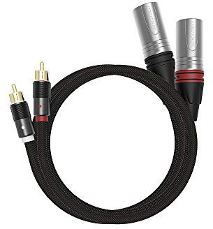 khadas Cavo RCA bilanciato, cavo maschio XLR-3, cavo audio stereo subwoofer [audio hi-fi] per Tone2 Pro, Desktop DAC, amplificatori, sistemi hi-fi, altoparlanti (1m)