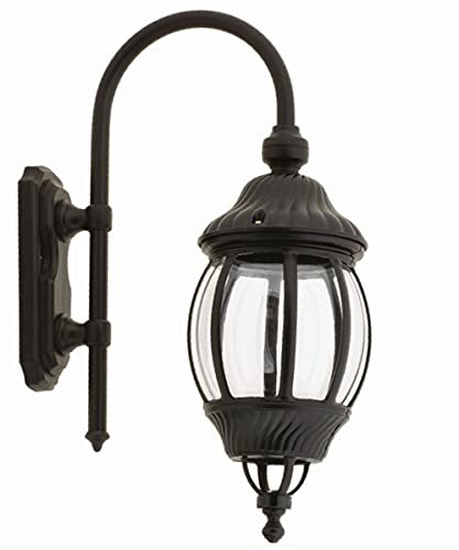 Licht-Erlebnisse Nostalgische Außenlampe Wandleuchte AILEAN Schwarz IP23 E27 Außenleuchte Wandlampe für Hof Garten