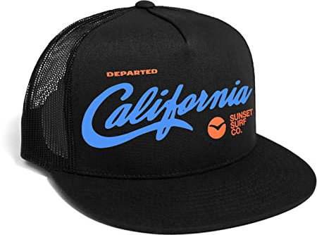 DEPARTED Herren Mesh Trucker Hat mit Print/Motiv - Snapback Cap - No. 324, Black