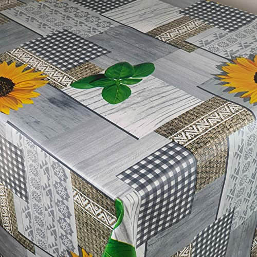Wachstuch Wachstischdecke Tischdecke Gartentischdecke Größe wählbar Sonnenblumen Basilikum Eckig 130 x 160 cm abwaschbar