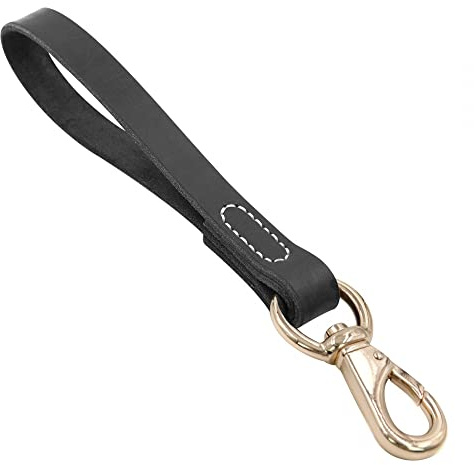 DONGKER Kurzführer Hund 30cm, Leder Führleine für Hunde, 2cm Breite, Hundeleine Kurz für Kleine Mittlere Große Hunde