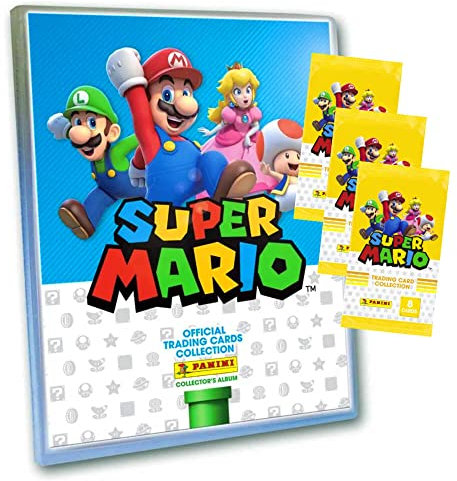 Panini Super Mario Trading Cards - Sammelkarten Serie 1 - Karten (1 Sammelmappe + 3 Booster)