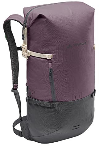 VAUDE Cityrucksack CityGo lila 23 L, wasserdichter Rucksack Damen & Herren, leichter Daypack für Städtetrips mit Laptop-Fach, Rolltop Rucksack ideal für den urbanen Alltag