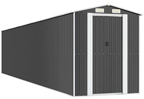 vidaXL Cobertizo de Jardín Caseta Herramientas Patio Trasero Parque Piscina Almacenamiento Hogar Exteriores Acero Galvanizado Antracita