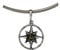 Artisana-Schmuck Pendentif en ambre (sans chaîne), petit pendentif en forme de rose du vent verte en ambre et argent sterling 925/000 rhodié, Ambre de la Baltique Argent sterling 925/000, Ambre