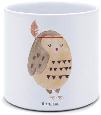 Mr. & Mrs. Panda Übertopf Eule Federschmuck - Geschenk, Abenteuer, Blumenkübel, Großer, Blumentopf, Owl, Dekoration, Groß, Pflanzenkübel, Pflanzkübel