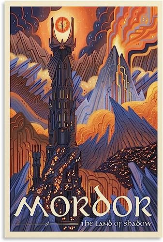 WEYUE Dekorative Gemälde Herr der Ringe: Der Hobbit-Film, Vintage-Reiseposter, Gemälde, dekorative Gemälde, Wanddekoration, Leinwand, Zimmer Ungerahmt 30x45cm