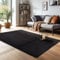 Carpettex Teppich Wohnzimmer Anti-Rutsch Teppich Waschbar in Waschmaschine 120 x 170 cm Schwarz - Moderner Flauschiger Kurzflor Teppich Extra Weich Schlafzimmer Küche Flur Esszimmer Kinderzimmer