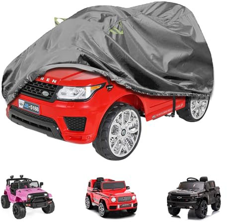 LYUND Kids Ride-On Toy Car Cover,600D Waterproof Oxford Fabric Kids Ride On Truck Car Cover,All-Weather Protect Power Wheels Cover-Universal Fit,Cover Only(Grey)