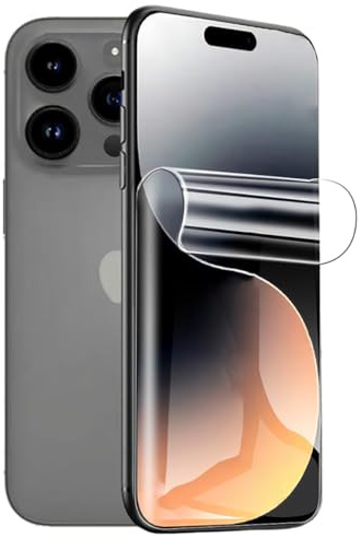 Stejnhge 2 Stück Hydrogel Folie für iPhone 15 Pro Max (6.7), | Schutzfolie Klar HD Weich TPU Displayschutzfolie, Fingerabdruck-ID Unterstützen Hydrogel Film Screen Protector