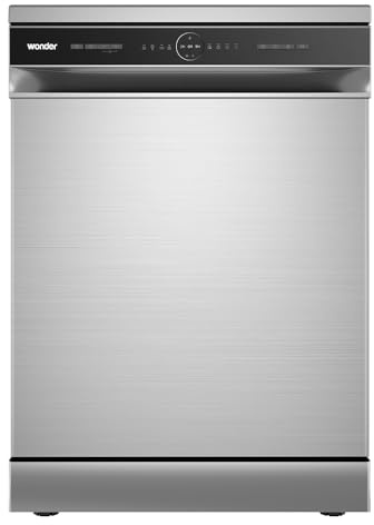 Wonder Lavavajillas 60 cm Inox WJ13600EX. 2100W, 13 Cubiertos, 2 Bandejas, 6 Programas, Control Electrónico, Función Stop&Go, Bajo nivel Sonoro, Eficiencia Energética Clase E