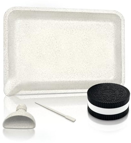 OWLSTEM Rolling Tray Set-4 Piece Kit Beige Rolling Tray Set with Accessories-Suitable for Home, Outdoor&Kitchen Use
