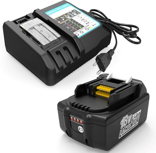 Energup 18V 5.5Ah Batterie pour Makita Batterie 18V avec Chargeur BL1850 BL1860 BL1840 BL1830 BL1820 et Chargeur DC18RA DC18RC DC18RD