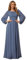 Ever-Pretty Evening Dress Long Sleeve Chiffon Women's Dresses for Wedding Guest Dusty Navy 10