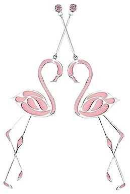 Holibanna Orecchini da donna con fenicottero orecchini gioielli donna fenicottero orecchini gioielli rosa strass orecchini ornamento orecchini rosa durante la perforazione di strass Miss,