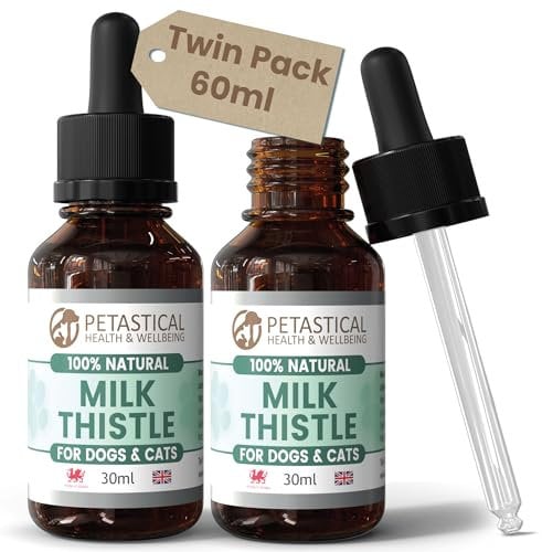 Petastical Milk Thistle for Dogs, Liver Support for Cats, Dog Silymarin Antioxidant, Liquid Drops, No Nasty Chemicals, Made in UK (60ml)