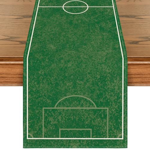 Artoid Mode Sport Fussballfeld Tischläufer, Waschbar Küche Esstisch Dekoration Drinnen Draußen Urlaub Party Dekor 40x180 cm