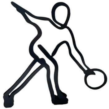Shienfir Minimalistische Deko-Skulptur Athlet Draht Statue Figur Abstrakt Eisen Sportler Umriss Home Office Bücherregal Desktop Dekoration Ornament Weihnachten H