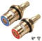 Parthan 2 Pcs Mixer Tap Cartridge Replacement – 1/4 Turn, 20‑Spline Brass & Ceramic Disc Cartridges with Washers for Mixer Taps (Hot & Cold) – Kitchen & Bathroom Faucet Repair Parts