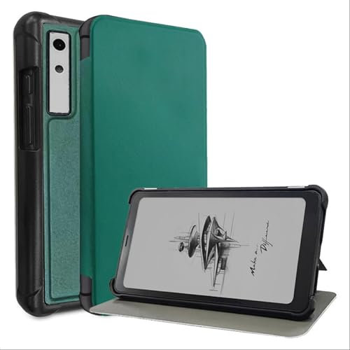 GIOPUEY Cover Compatibile con Onyx Boox Palma/Kant 6.13, Flip Pelle Custodia, Pelle case con Staffa, Protezione a 360° - Verde