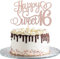 1 Stück Happy Sweet 16 Tortendeko Glitzer Teenager 16th Kuchen Deko Prost auf 16 Geburtstag Cake Topper für 16th Geburtstag Jahrestag Party Kuchen Dekoendeko Rosegold