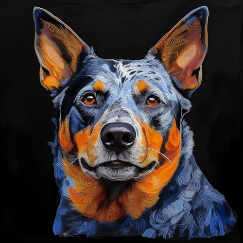 Merchandise for Fans Poster Bild Kunstdruck Wandbild Leinwand Canvas Gemälde 30x30cm - Aiustralian Cattle Dog