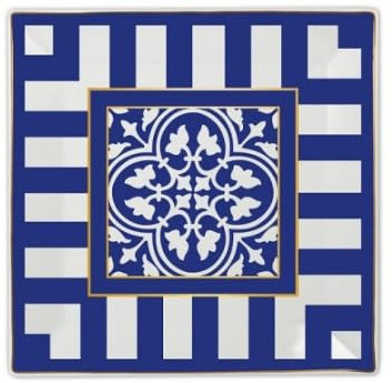 Baci Milano piatto gourmet quadrato midi in porcellana collezione Infinity 21,5 cm