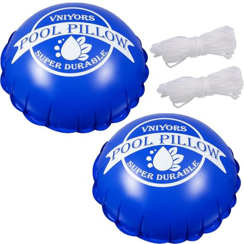 VniYors Cuscino invernale per piscina, 120 x 120 cm, per piscina, inverno, XXL, copertura gonfiabile, per piscina rotonda, 366 cuscini invernali, con corda da 15 m (rotonda x 2)