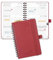 POPRUN Taschenkalender 2025 2026 Klein (Aug.2025-Dez.2026) Ringbuch mit Softcover, ca. A6 (16 x 10,5 cm), terminplaner 2025 2026 Klein 1 Woche 2 Seite mit Plastiklineal - Burgunderrot